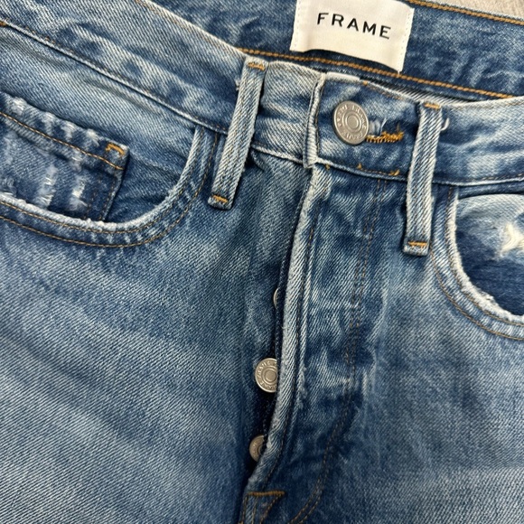 FRAME Le Original Jeans Bluejay Rips Size 24 - Picture 5 of 7